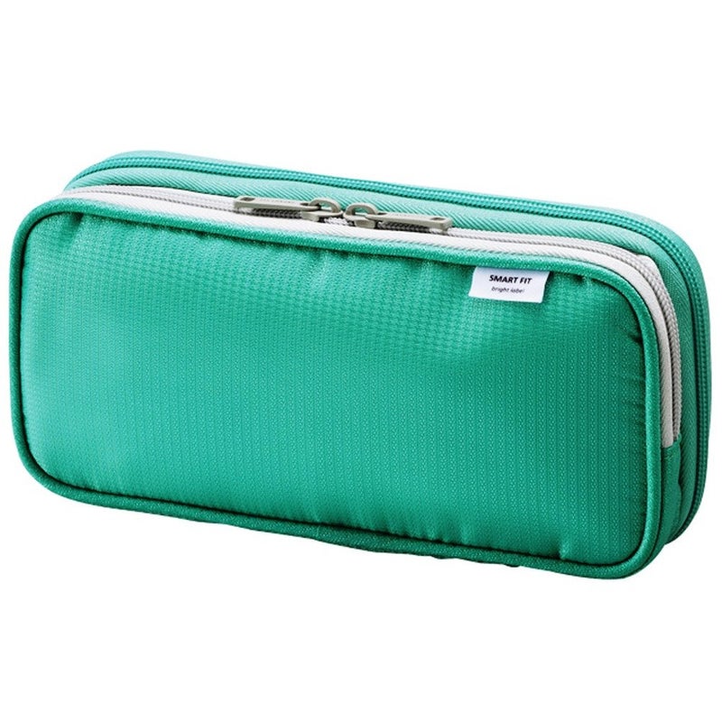 LIHIT LAB Double Pen Case, Large, 4.1 x 8.7, Green (A7661-7) - Image 1